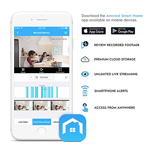 Image of Amcrest 1080P WiFi Camera Indoor, Nanny Cam, Dog Camera, Sound & Baby Monitor, Human & Pet Detection, Motion-Tracking, w / 2-Way Audio, Phone App, Pan /Tilt Wireless IP Camera, Night Vision (Renewed)