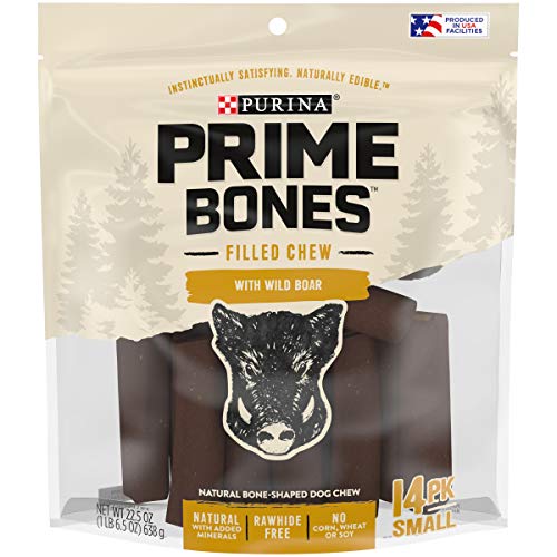 Purina Prime Bones Made in USA Facilities Natural Small Dog Treat, Filled Chew with Wild Boar - 22.5 oz. Pouch