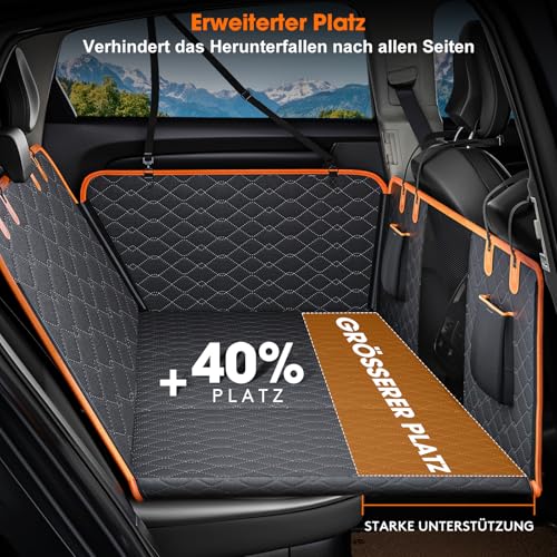 JOEJOY Hundedecke Auto Rückbank, Hundesitz Auto Rückbank Verbreitert mit Harter Unterseit, Hunde Autositz Ruckbank Wasserdicht Kratzfest rutschfest