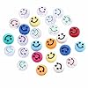 200pcs Smile Face Beads,Happy Face Spacer Beads Charms for DIY Jewelry Bracelet Earrings Necklace Craft Making Supplies(Transparent Colorful) #5