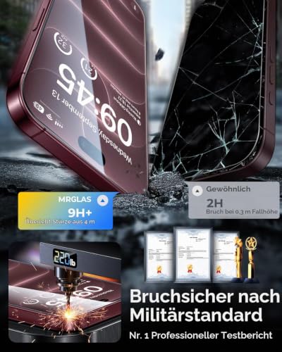 MRGLAS für iPhone 18 Pro Max für Panzerglas Sichtschutz 9H+, 2 Stück – Ansicht 4