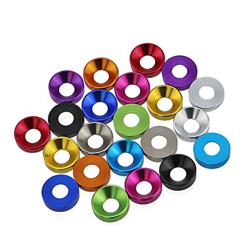 M2.5 Countersunk Washers,Aluminium Alloy,PK20,Jewelry Blue