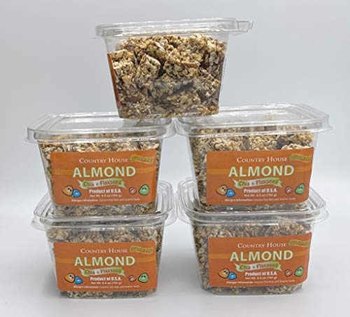 Country House ALMOND CRUNCH PACK (5 Counts) with Chia and Flaxseed, All Natural, Easy to Read Ingredients, No Artificial or Natural Flavors Added, No Gluten, Low Sodium, and a Crisp in Every Bite!