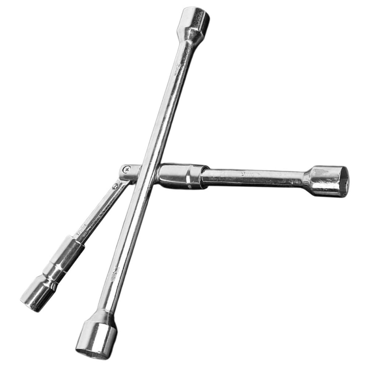 Llave para Tuercas de Rueda de Acero Plegable Agarre Cómodo, Llave Cruz de 4 Vías para Reparaciones de Neumáticos y Tuercas en Coche