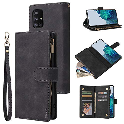 CHICASE Wallet Case for Galaxy S20 Plus,Samsung S20+ Plus Case,Leather Handbag Zipper Pocket Card Holder Slots Wrist Strap Flip Protective Phone Cover for Samsung Galaxy S20 Plus 5G(Black) CHICASE Wallet Case for Galaxy S20 Plus,Samsung S20+ Plus Case,Leather Handbag Zipper Pocket Card Holder Slots Wrist Strap Flip Protective Phone Cover for Samsung Galaxy S20 Plus 5G(Black)