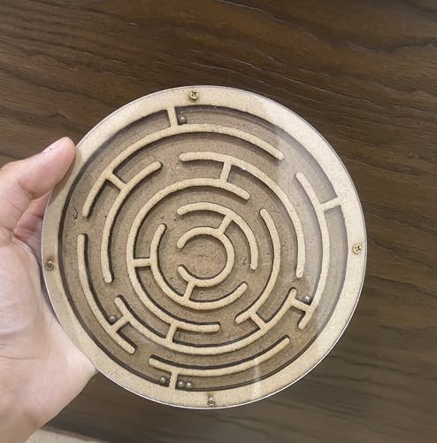 Image of Mukesh 6'' inches Wooden Labyrinth Maze Puzzle Toy| Perfect Indoor Board Game in a Maze Puzzle Toys- Mind Games, Brain Teaser for Growing Child & Young Adults | Premium Gift | 5+ yrs (BIS Approved)