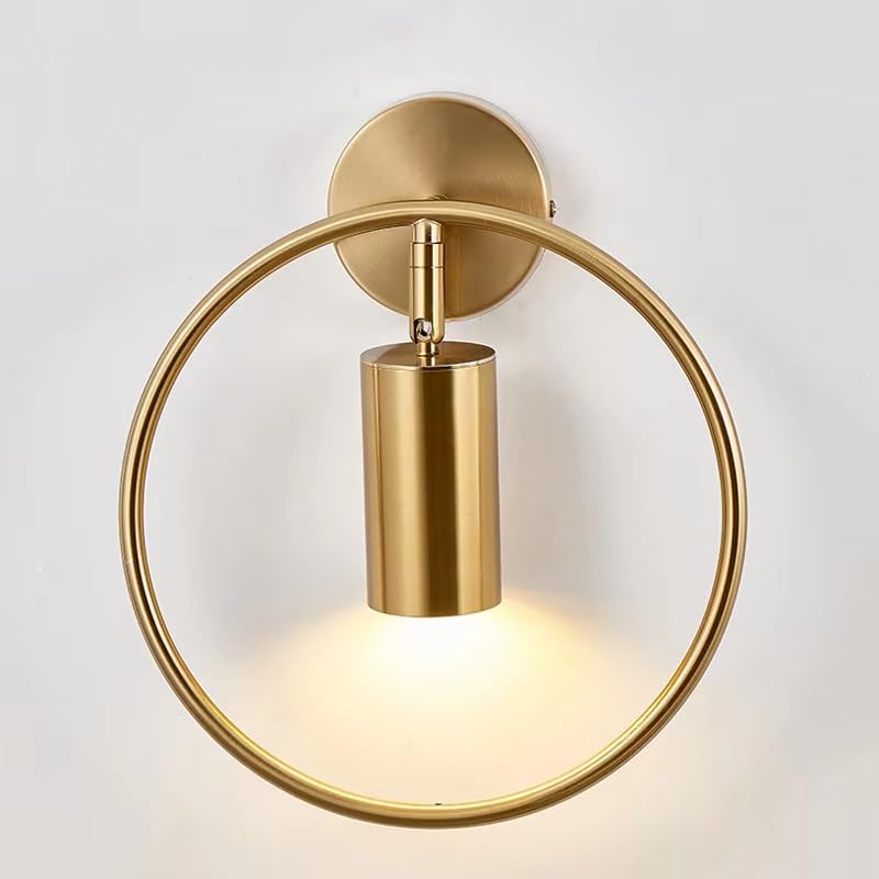 Lámpara de Pared Moderna y Sencilla para mesita de Noche, Estilo nórdico, Redonda, E27, para Escalera, Dormitorio, Sala de Estar, TV, Fondo, Aplique