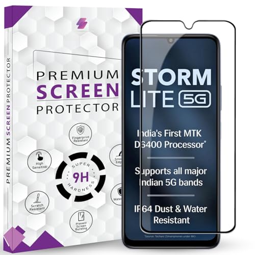 Image of Premium Tempered Glass Screen Protector Guard For Lava Storm Lite 5G (6.75 Inch, Pack of 1) | Edge to Edge Coverage With Easy to installation kit