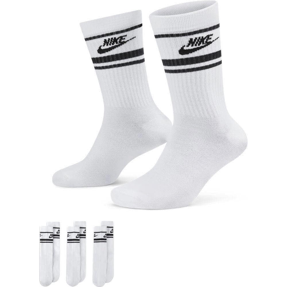 NIKE DX5089-103 Sportswear Everyday Essential Socks Unisex White/Black/Black L