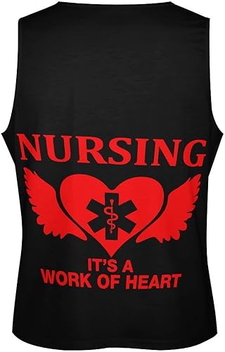 Miniatura 6 de Nursing Angel Heart Men's Tank Tops Print Sleeveless Shirts Workout Gym Muscle T Shirts Tee Tops