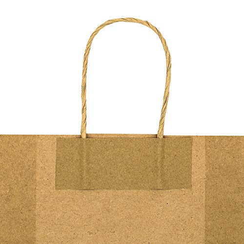 Image of bagmad 100 Pack 5.25x3.25x8 Inch Small Red Gift Paper Bags with Handles Bulk, Kraft Bags, Craft Grocery Shopping Retail Party Favors Wedding Business Sacks (Red, 100pcs)