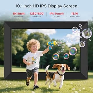 Frameo 10.1 Inch WiFi Digital Picture Frame, Smart Cloud Electronic Photo Frame with HD IPS Touch Screen Slideshow 32GB Memory Auto-Rotate Wall Mount, Share Photos/Videos from Phone - Gifts for Mom