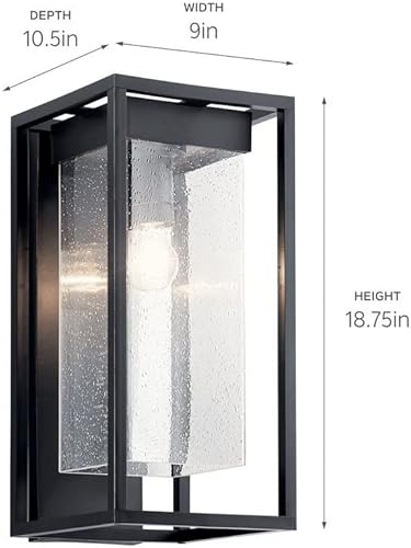 Miniatura 2 de Kichler Mercer - Lámpara de pared para exteriores de 20 pulgadas, 1 luz con cristal transparente sembrado en Olde Bronze