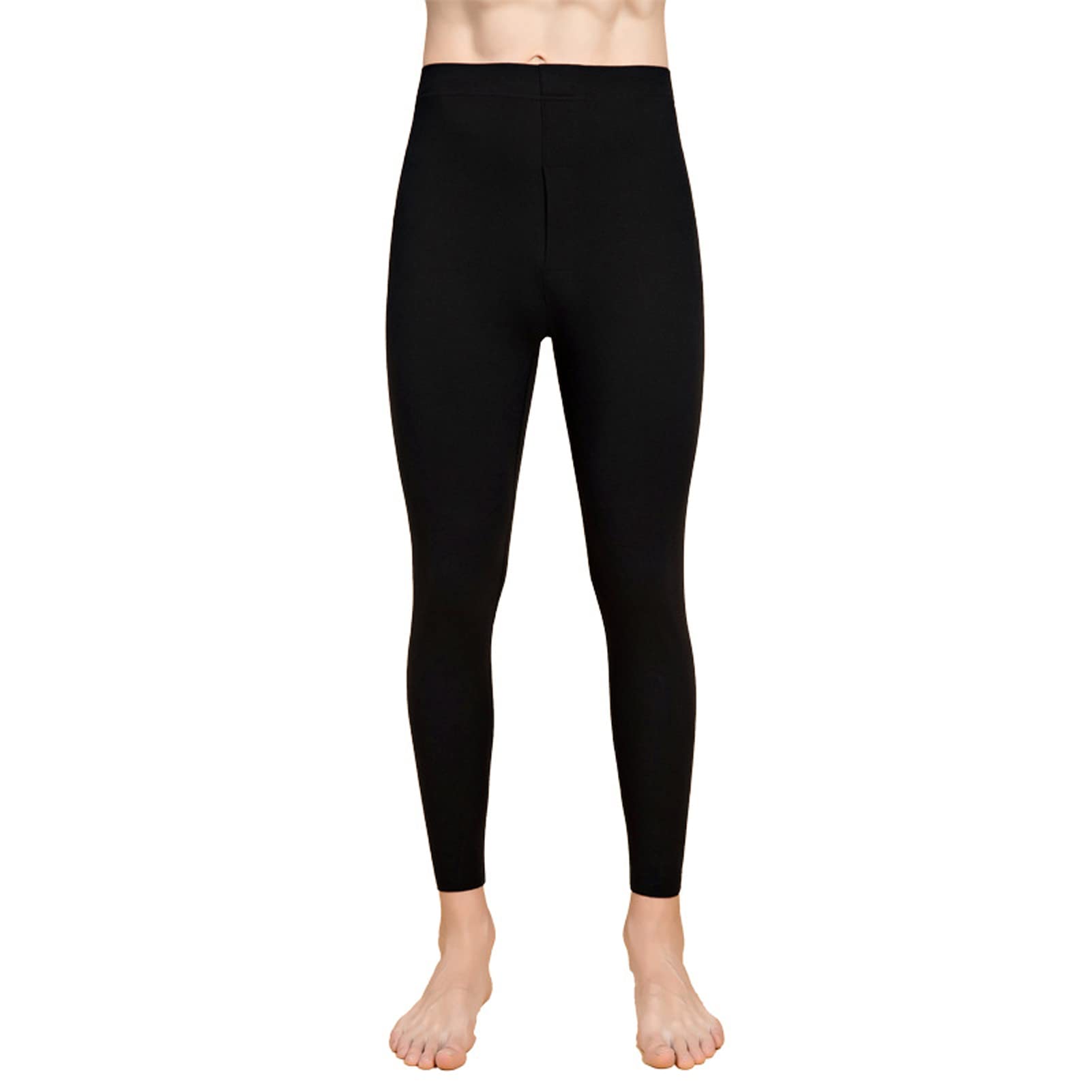 Pantalon Doble Capa De Vellón Termicas para Hombres Termicos Calzoncillos Invierno Cálido Long Leggings Jogger Pantalones Botters Jogger Interior Ropa Black-XXL