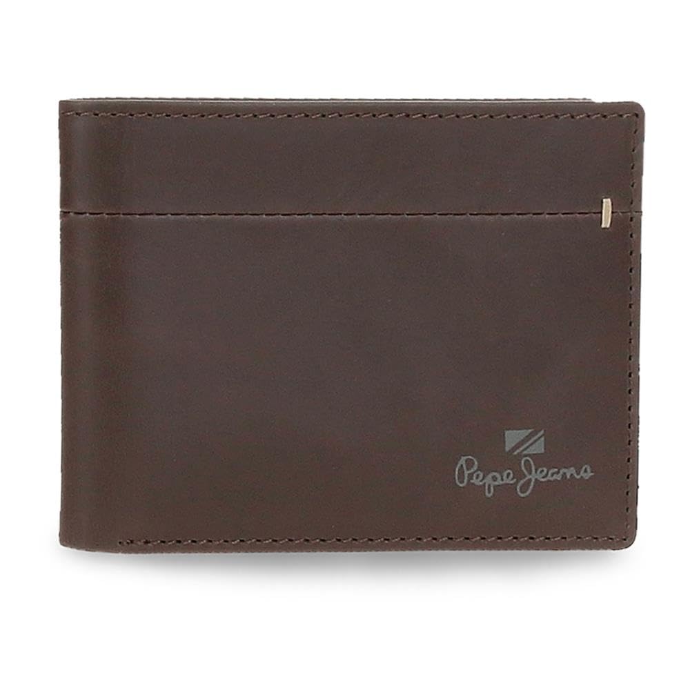 Pepe Jeans Staple Cartera Horizontal con Monedero Marrón 11,​5x8x1 cms Piel