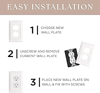 Vista 5 de Monarch Abode Placa de pared basculante de 4 segmentos, placa de pared decorativa para interruptor de metal, placa decorativa para interruptor