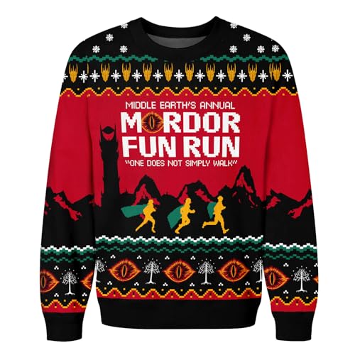 Image of 99TIMORO Rings Lord Ugly Christmas Sweater for Men and Women, Holiday Pullover Novelty Crewneck Sweatshirt, Festive Outfit Gift