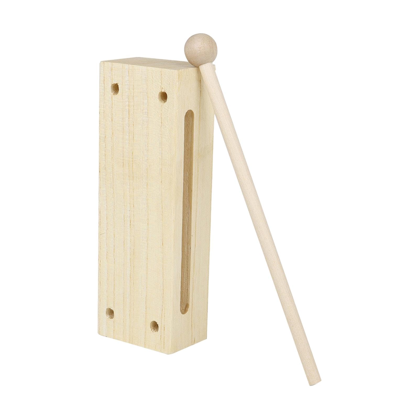 Wood Rhythm Block with Drumstick, Solid Hardwood, Easy to Use Wood Block Musical Instrument Wooden Percussion Block