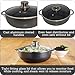 IMUSA 3.2qt Charcoal Aluminum Nonstick Caldero with Glass Lid, Black