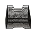Mind Reader Metal Mesh Desktop File Organizer, 3-Tier Paper Tray with 5 Compartments, Office Mail Sorter, Black