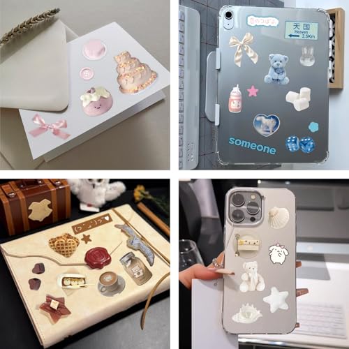 Image of Kawaii Food Sticker Book Japanese Manga Style, 30 Pages of Cute Stickers for Scrapbooking Journal and Diaries, 4.9 x 4.9 Inch Adhesive Stickers