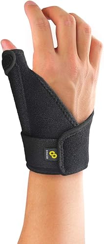 Faja para la muñeca y el dedo pulgar Bracoo férula de neopreno reversible con estabilizadores de resortes dobles para un apoyo seguro