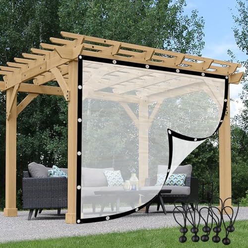 Rideaux bâche transparente imperméable vinyle terrasse extérieure