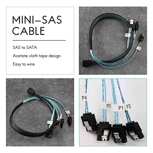 Cable Mini SAS a SATA, 1.6 pies miniatura 2