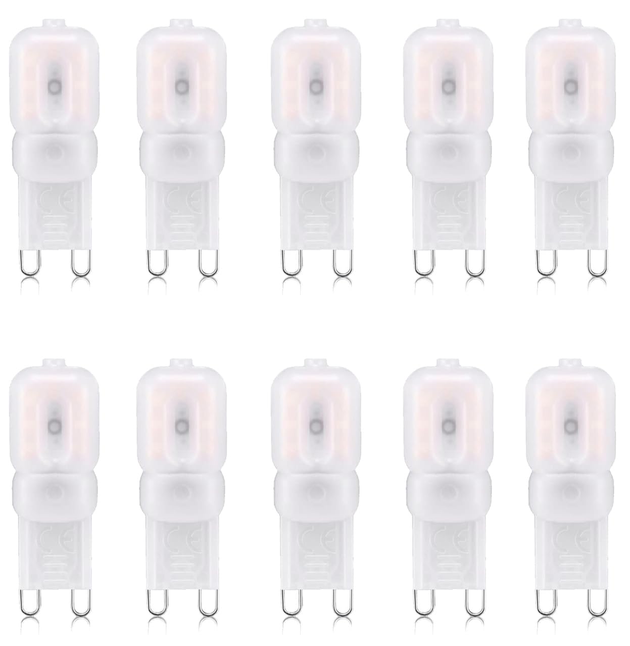 Aiwerttes G9 LED Dimmable Frosted Energy Saving Bulbs 3W Equivalent 30W Replacement for Halogen Capsule AC220-240V, Pack of 10 (Warm White)