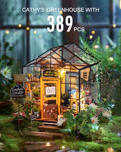 Rolife DIY Miniatur Haus Kits für Erwachsene Gewächshaus Puppenhaus Handwerk Kits für Erwachsene Modell Kits für Erwachsene zu Bauen Geburtstagsgeschenk für Frauen und Mädchen (Cathy's Flower House)