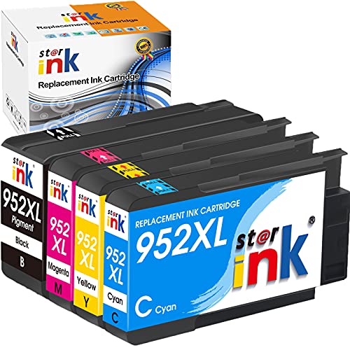 Starink Remanufactured Ink Cartridge Replacement for HP 952XL 952 XL for OfficeJet Pro 8720 8740 8710 8715 7740 8210 8700 8730 7720 8702 8725 8715 8200 8216 Printer(Black Cyan Magenta Yellow, 4 Packs)