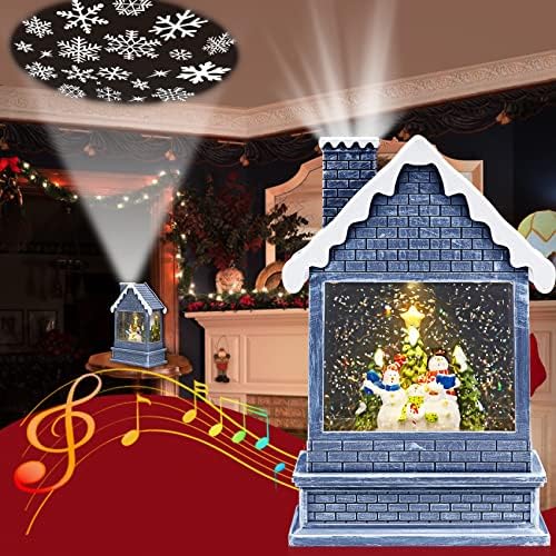 Christmas Snow Globes,Snow Globe Christmas Train Decoration with Timer Battery Operated Snow Globe,Lighted Snow Globe Christmas with Music as for Christmas Table Decorations