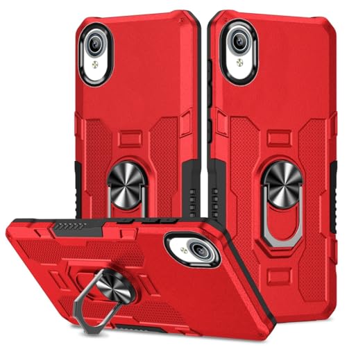 Coque Vivo Y91c étui rouge avec anneau pour regarder vos vidéos partout