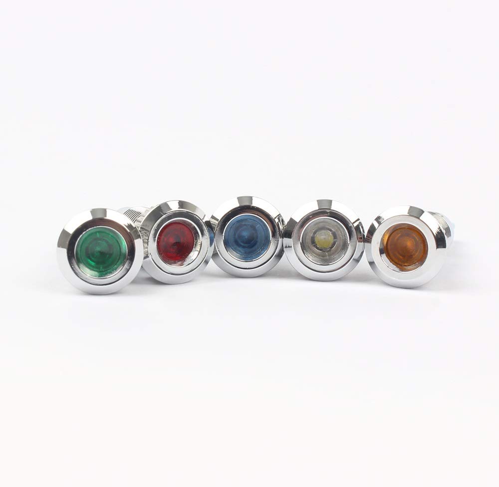 Lampada LED Indicatore Da Pannello, Foro 6-22mm, Multicolore, Metallo, Impermeabile Per Auto E Barca
