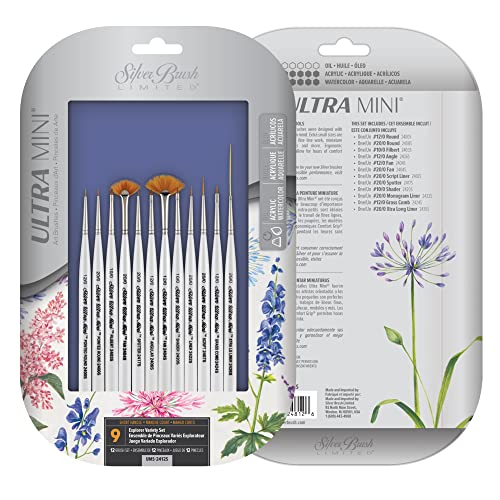 Silver Brush Limited, Ultra Mini, Detail Paintbrushes Set - 12 Piece Set #TOP1