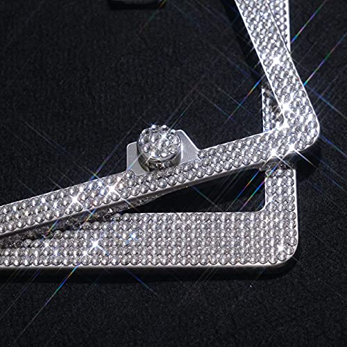 Newzon FRAME-99 Bling Rhinestone Car License Plate Frames - Diamond Bedazzled Handcrafted Stainless Steel - Sparkly Glitter Crystal Caps thumb #2