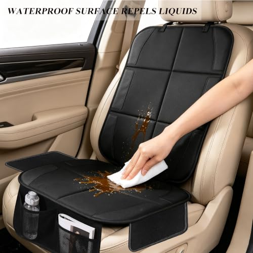 Image of Meolsaek Car Seat Protector for Child Car Seat,600D Waterproof Car Seat Cover,Thickest Padded Non-Slip Fabric for Child and Pet with Pockets (1 pc -Red)