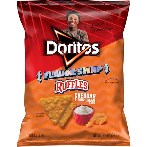 Doritos Ruffles Cheddar & Sour Cream Flavor Swap Tortilla Chips, 2.875 oz Bag