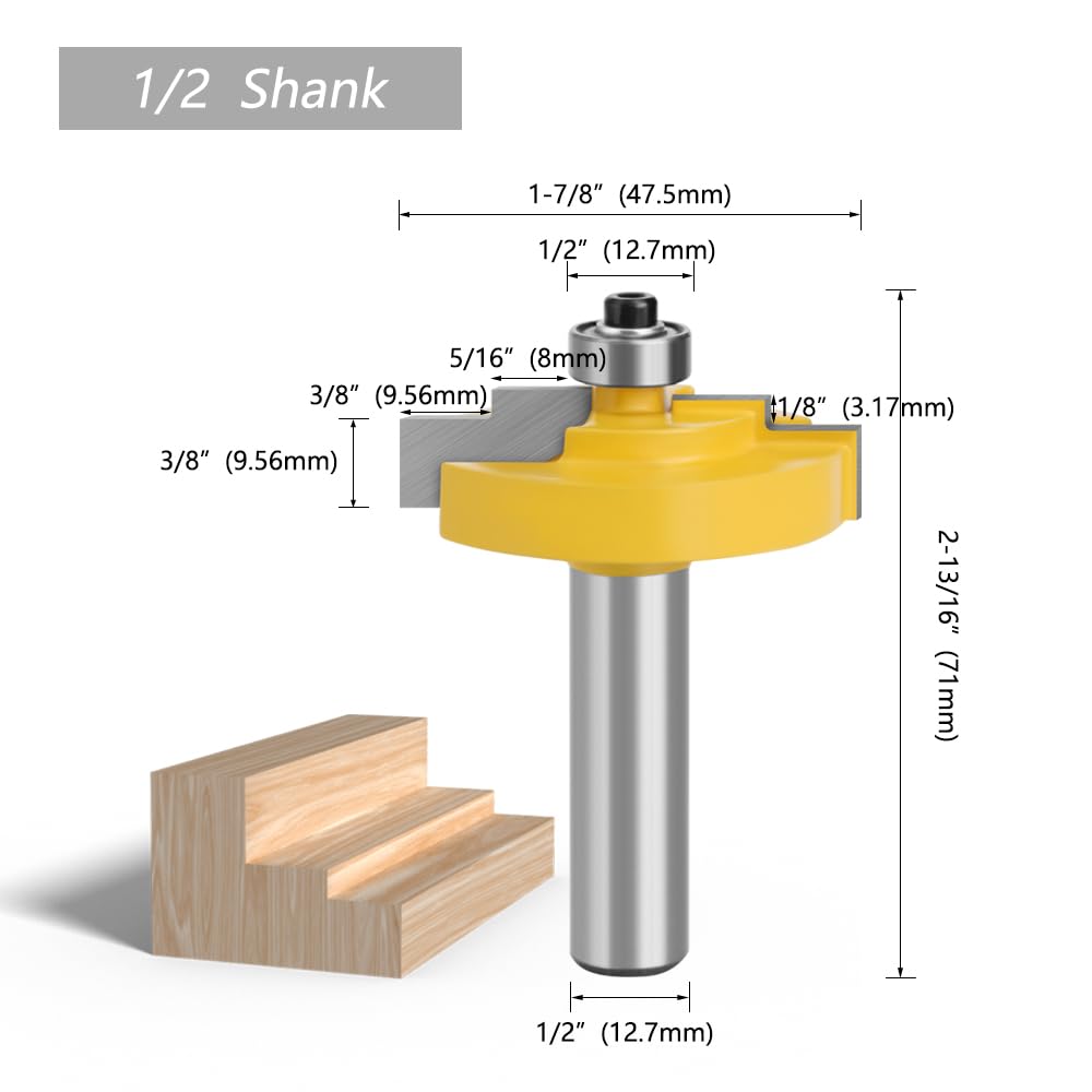 Frez do wręgów stopniowanych, frez do formowania ramek z węglikami spiekanymi, 1 szt(12.7mm Shank)