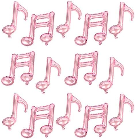 15pcs Music Note Foil Balloons, 16inch Pink Music Note Mylar Balloons for Baby Shower Wedding Concert Band Bar Theme Party Decoration image 5