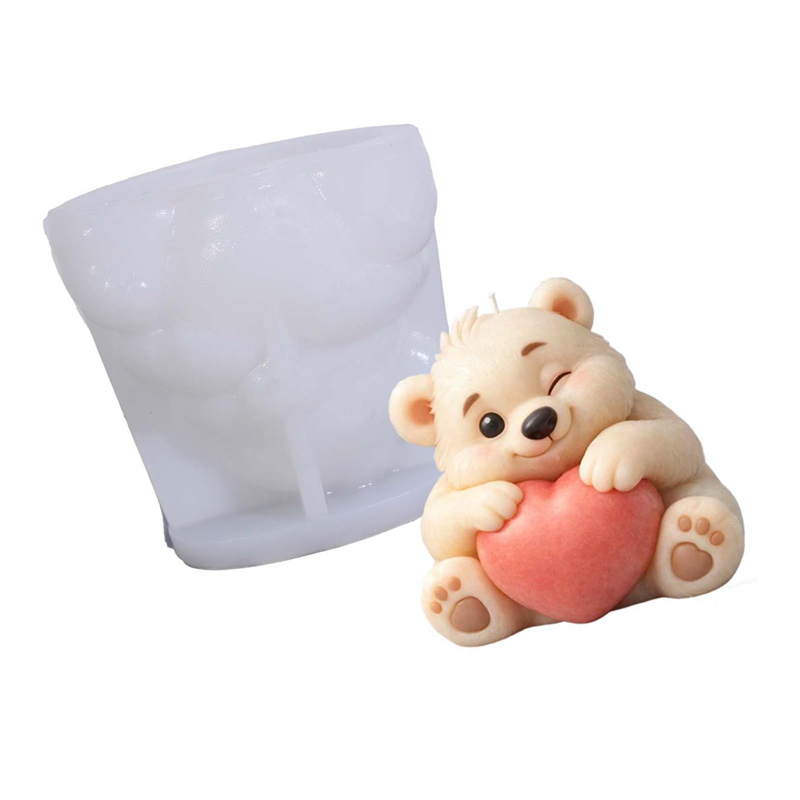 Ekoama Silicone Balloon Bear Candle Mould for Craft High Temperatures Resistance Food Grade Safe Materials Ideal for Home Use