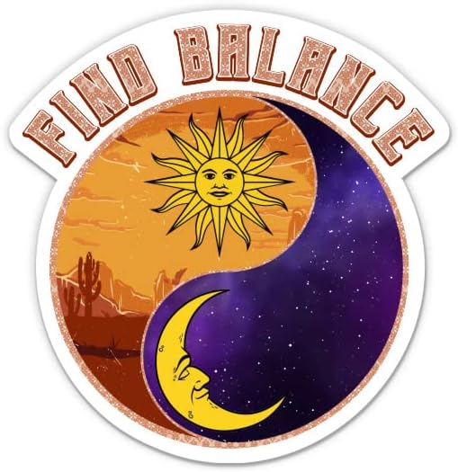 Amazon.com - Yin Yang Sun Moon Sticker - 3" Laptop Sticker - Waterproof ...