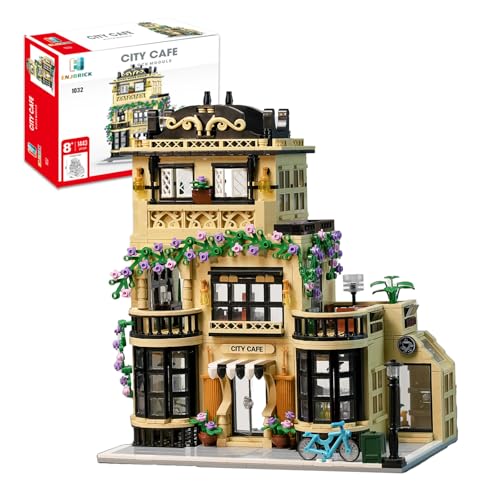 ENJBRICK Blumen Stadt Kaffeehaus Bausatz Kompatibel mit Lego für Adutls,...