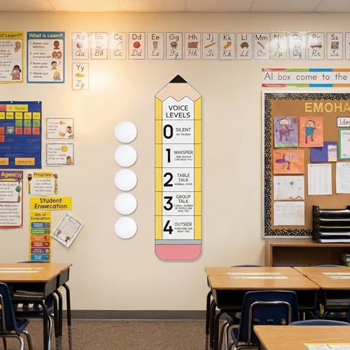 Luces LED de nivel de voz escolar Glooglitter con calcomanías control ruido aula 5
