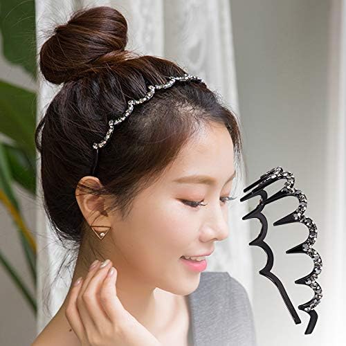 Chimera ファッション コーム付スリムカチューシャ シンプル 人工水晶 ヘアバンド アクリル ヘアアクセサリー 甘い レディース 人気 ヘアアレンジ まと 予約受付中