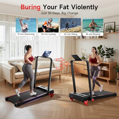 RHYTHM FUN Treadmill with Incline, Walking Pad with Handle Bar,300lbs Walking Pad with APP, Portable Folding Walking Treadmills for Home/Office with Low Noise by RHYTHM FUN - Image 5