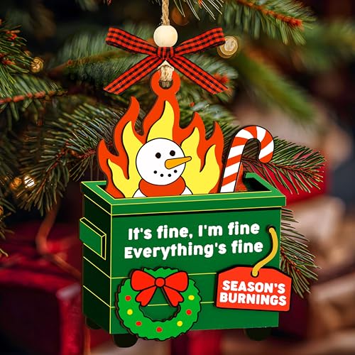 Woodamore Dumpster Fire Ornament 2025 - Its Fine Im Fine