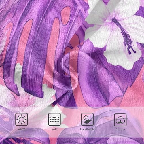 Cotton Toddlers Underwear Floral Tropical Purple Monstera Leaves Girl Panties Cute Print Briefs Underpants 2t3