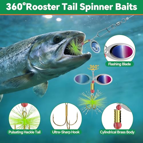 Image of Fishing Lures Kit for Men Women, Soft Bait Tackle Box Set in Red Gift Box, Complete Fishing Gear with Pendant Keychain, for Freshwater Bass Trout Saltwater