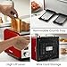 Roter Mond Countdown Stainless Steel 4 Slice Toaster with Bagel, Defrost, Cancel Function, Dual Toaster, Extra Wide Slots, 6 Shade Settings, Removable Crumb Trays, 1650W, Red